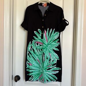 Lilly Pulitzer Elexa Black Palm Dress Sz 4